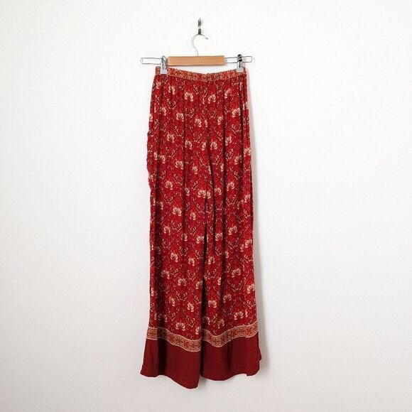 Spell & The Gypsy Collective red Bohemian floral wide leg Jewel Palazzo Pants - Picture 6 of 7